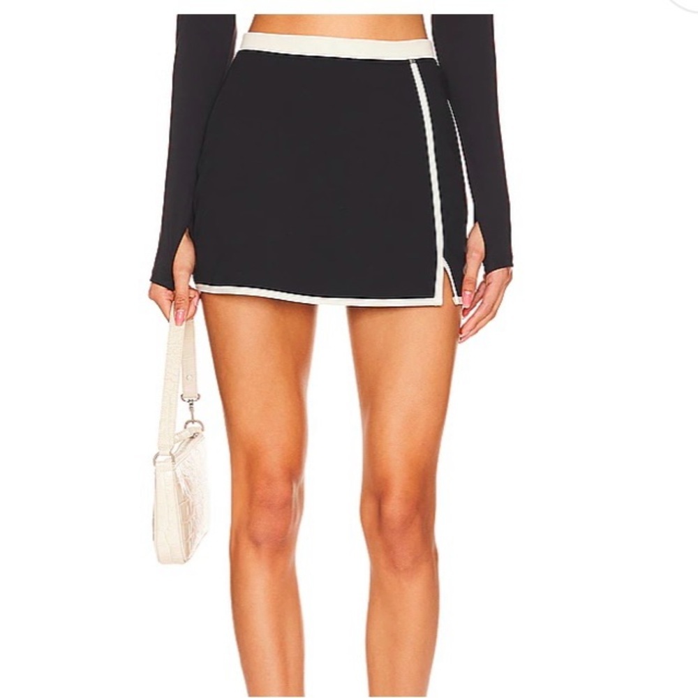 l*space Black Skort with Contrast White Trim